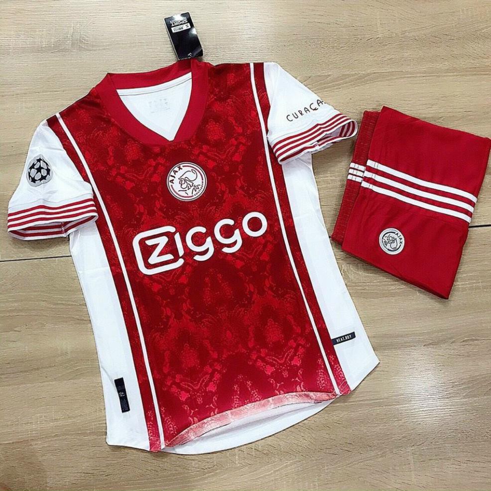 Bộ Áo Đấu Quần Áo Bóng Đá AJAX Đỏ Hoa vải thun thái hàng cao cấp