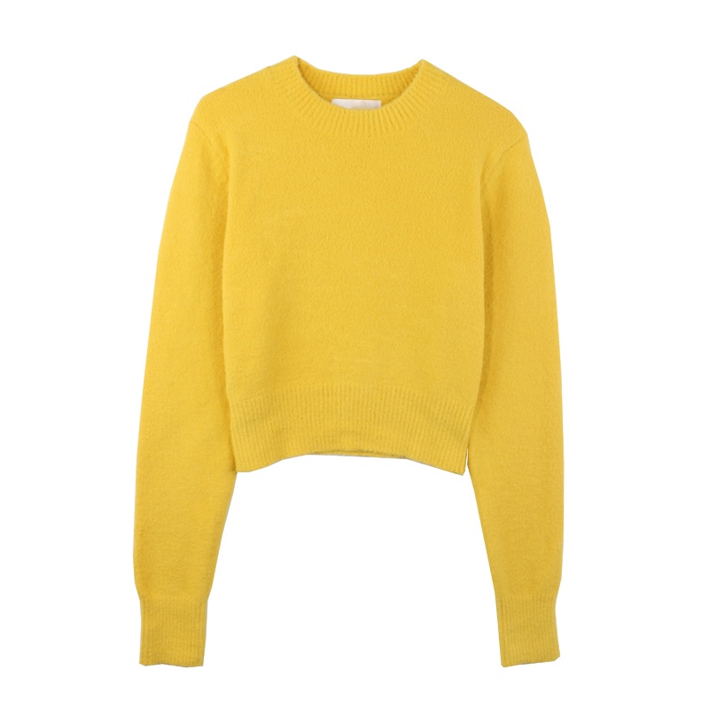 Blackpink Rose Áo Sweater Dệt Kim Tay Dài Cổ Tròn In Chữ Blackpink Màu Vàng Hồng Phong Cách Hàn Quốc