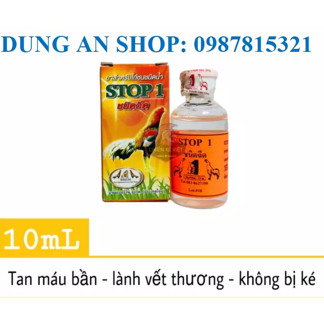 STOP 1- Thuố c trị Tang cho gà chọi  gà nòi - Giúp gà mau lành vết thương, tan máu bầm nhanh, không để lại ké, phù trong