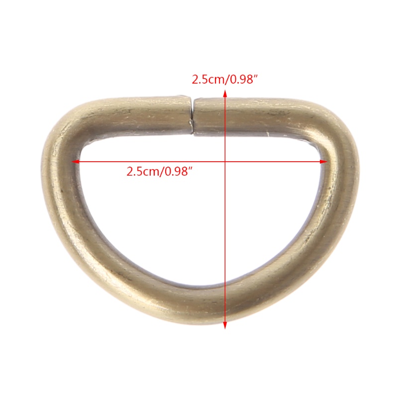Set 10 Vòng Tròn Nửa Hình Chữ D Bằng Kim Loại Rộng 25mm Dùng Làm Trang Sức DIY