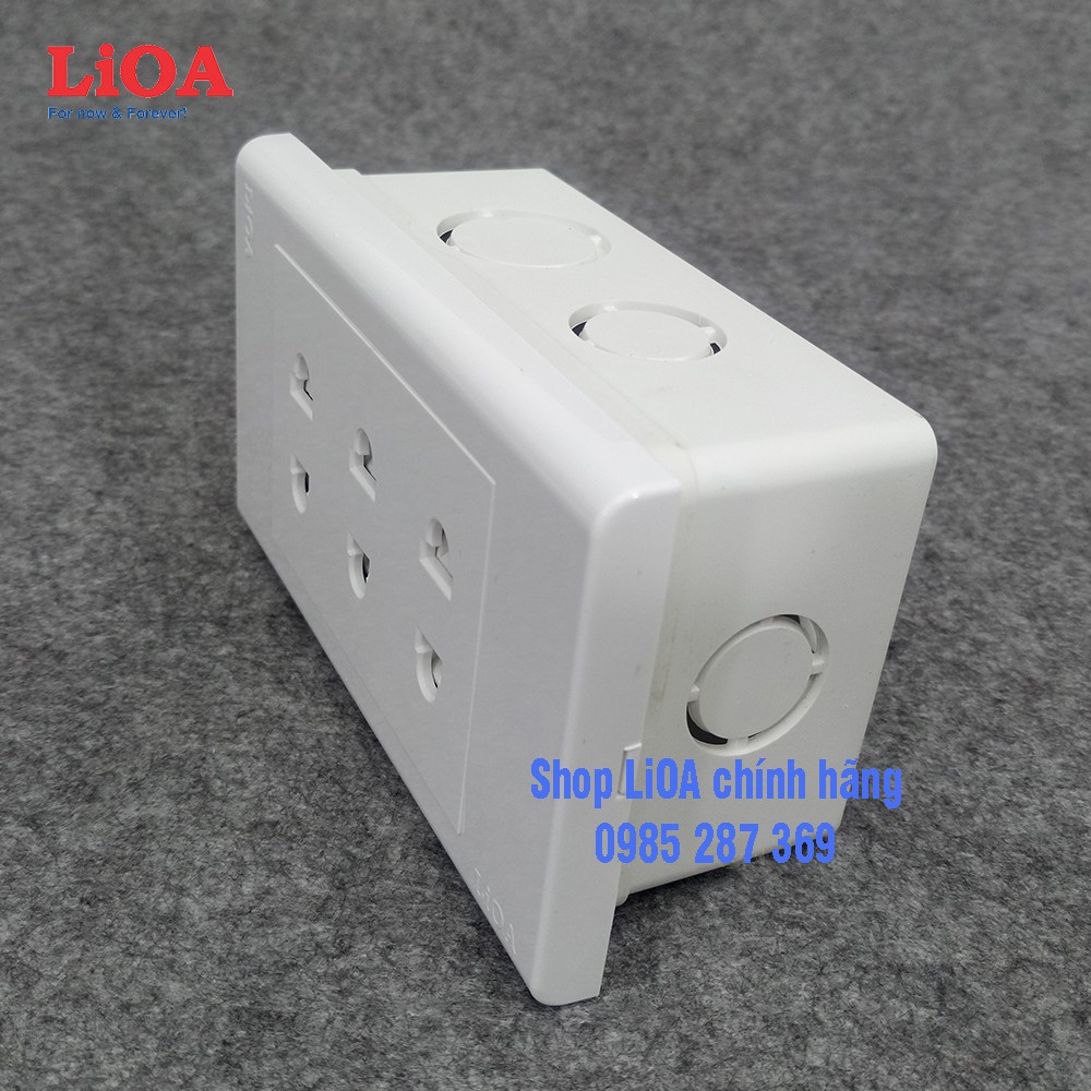 Combo ổ cắm điện ba 2 chấu LiOA 16A 3520W - Âm tường