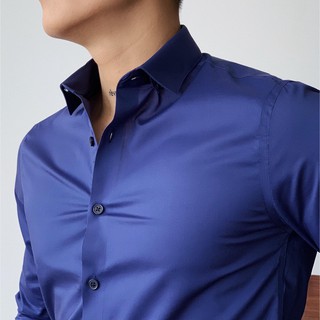 Áo sơ mi nam đen lụa hàn quốc thoáng mát cực sịn