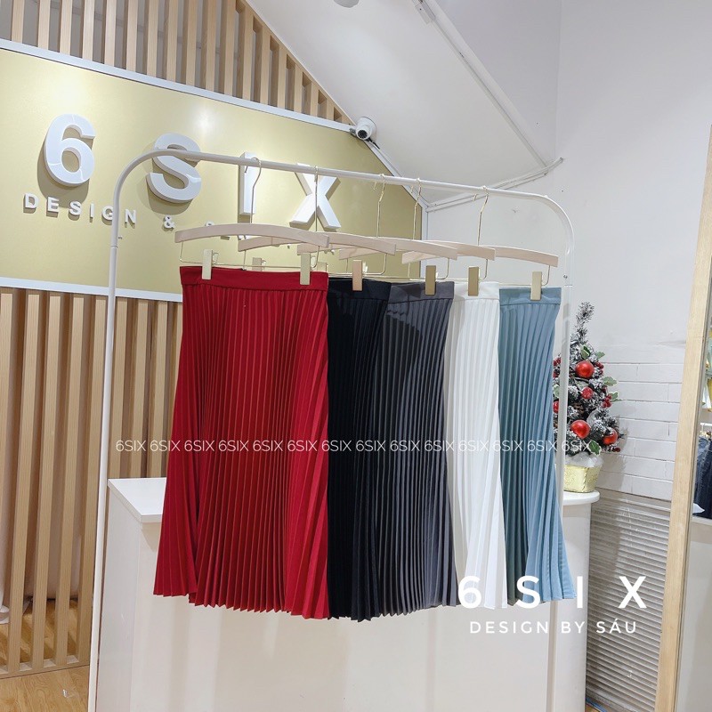 Chân váy dập ly xoè quạt hàng thiết kế cạp kéo khoá (5 màu) | BigBuy360 - bigbuy360.vn