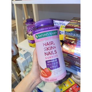 Kẹo dẻo mọc tóc nature's bounty hair skin nails gummies có biotin làm đẹp da, tóc 230 viên