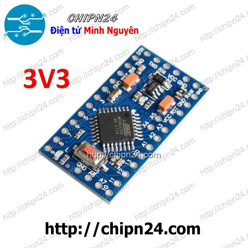 [1 MẠCH] Arduino Pro Mini V2 3.3V 8Mhz ATMega328P