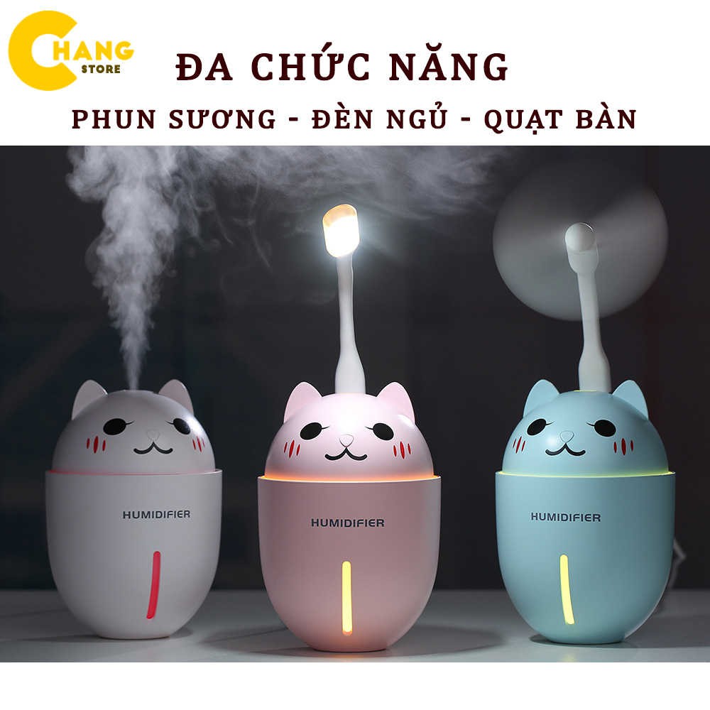 Máy Phun Sương Tạo Độ Ẩm 3 Tác Dụng Hình Mèo