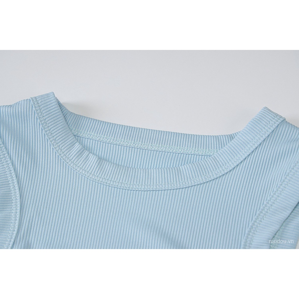 Áo tank top cổ tròn in chữ thời trang cho nữ