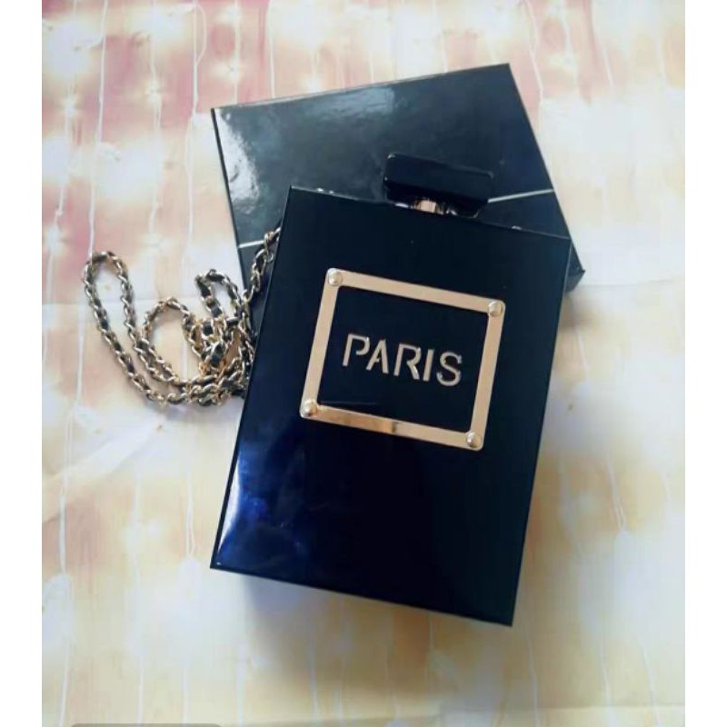 Ảnh thật 3 hình cuối-Túi xách hình chai nước hoa Paris độc đáo