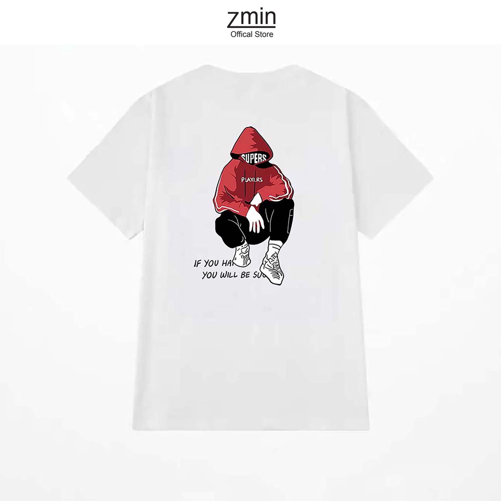 Áo thun tay lỡ nam nữ 100% cotton Zmin, dáng Unisex form rộng - U016
