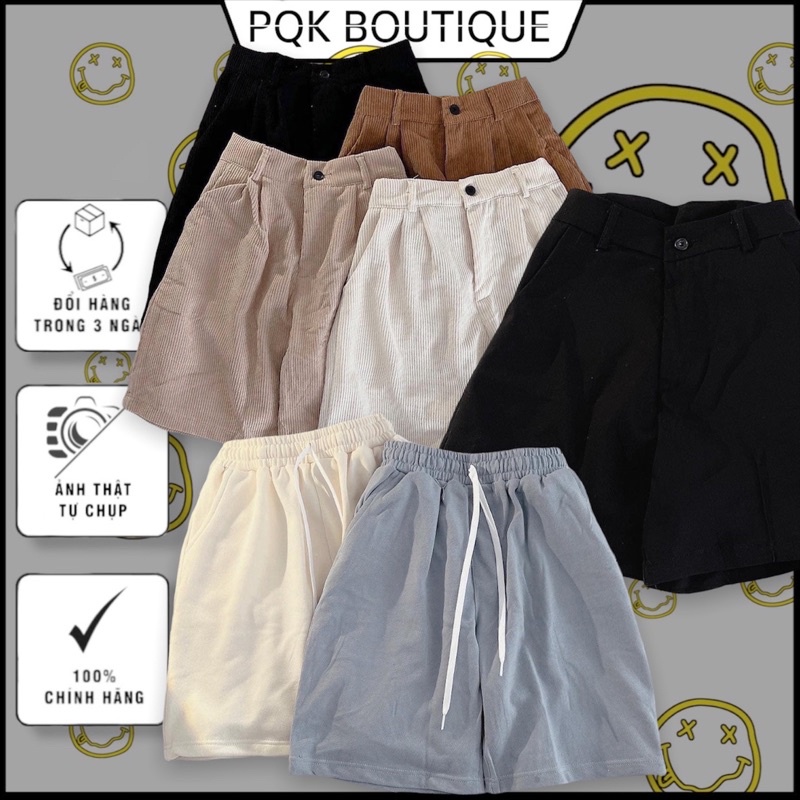 [sẵn ] Quần Short BASIC PQK Nhiều Màu Chất Nhung/ Nỉ / Kaki