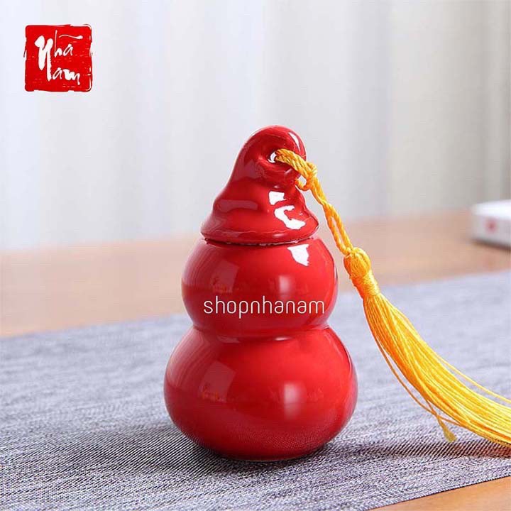 Bình hồ lô hũ đựng trà hồ lô mini trang trí nhà cửa