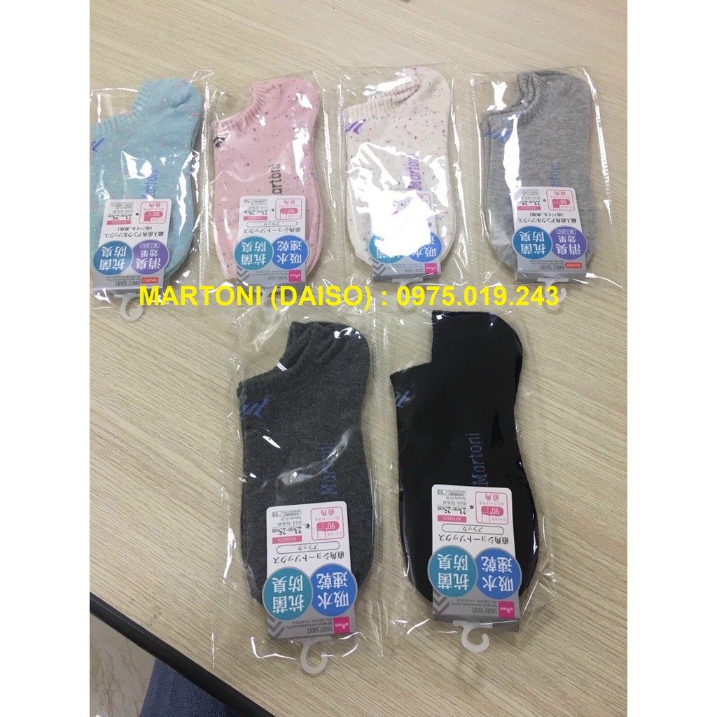 Tất nữ cổ ngắn MARTONI DAISO kháng khuẩn, khử mùi xuất Nhật Free size