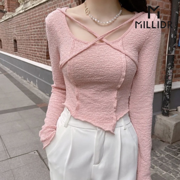 Women's long-sleeved base shirt Women's Spring new design sense niche close-fitting inner top