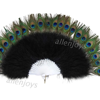 Quạt Lông Vũ Cầm Tay Phong Cách Vintage