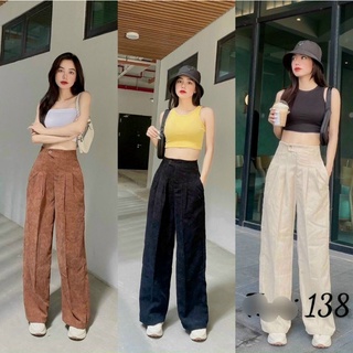 Lenkapas - Quần Ulzzang dài ống suông rộng ba màu chất nhung tăm đẹp