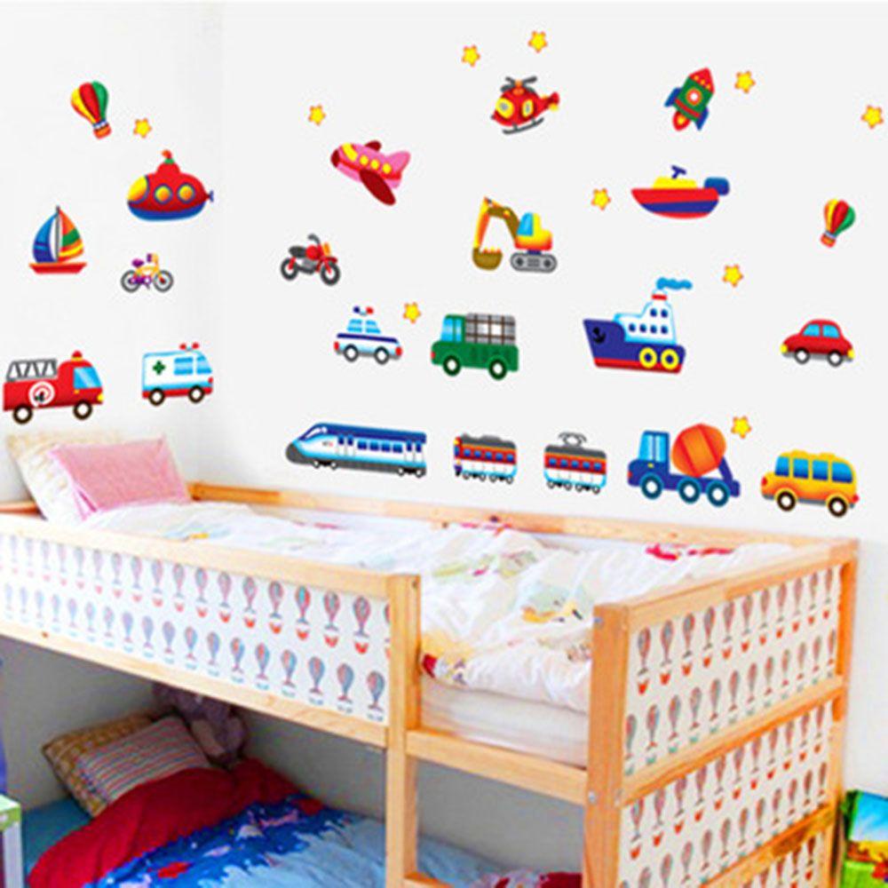 Sticker Dán Tường Tự Dính Họa Tiết Hoạt Hình Trang Trí Phòng Ngủ Cho Bé Trai