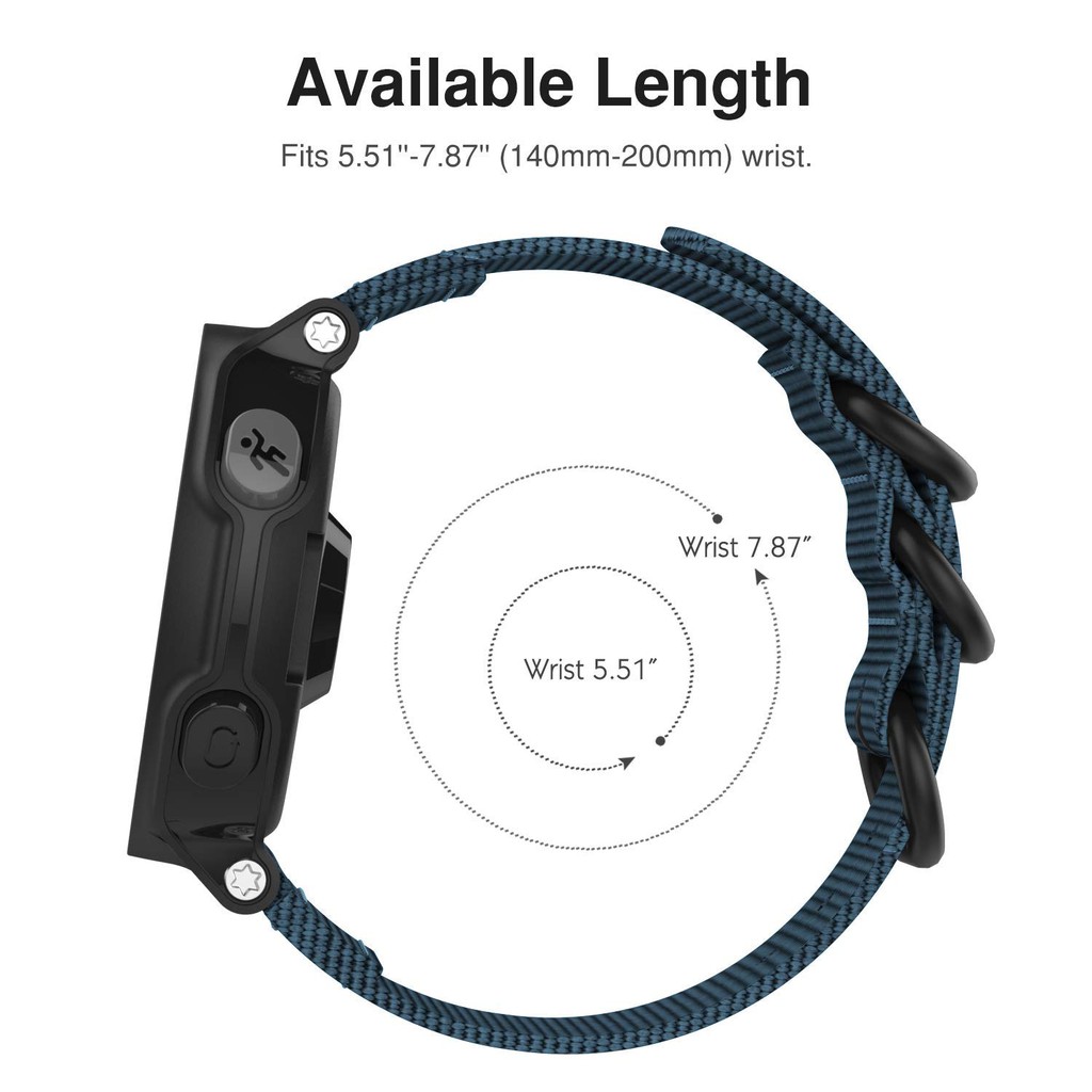 Dây đeo thay thế chống mồ hôi bằng nylon cho đồng hồ Garmin Forerunner 235/220/230/620/630/735XT và Approach S2/S5/S6