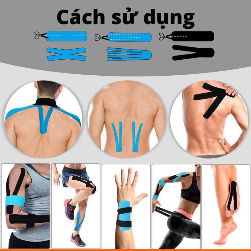 Băng Dán Cơ Thể Thao Kinesiology Chống Nước Chống Căng Cơ Cổ Chân Đầu Gối Băng Keo Hỗ Trợ Hồi Phục Cơ Khớp