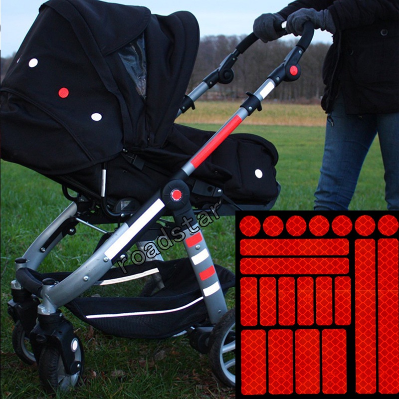 Bộ 21 Miếng Dán Cảnh Báo An Toàn Đa Năng In Logo Kẻ Sọc Phản Quang Cho Xe Hơi / Xe Đạp / Xe Máy