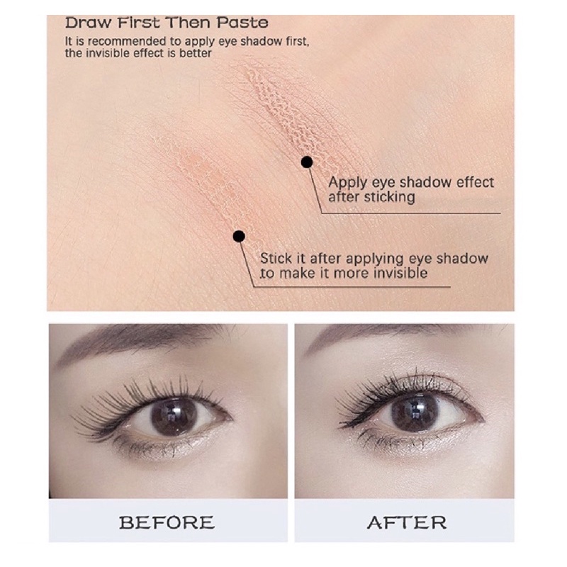 KÍCH MÍ LƯỚI sẵn keo/ miếng dán kích mí tự dính/ xịt nước là dính luôn