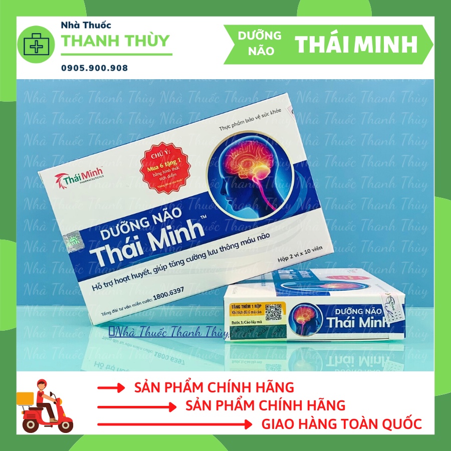 🅼🆄🅰 6 🆃🅰🅽🅶 1 DƯỠNG NÃO THÁI MINH [Hộp 20 Viên] Hỗ Trợ Hoạt Huyết, Giúp Tăng Cường Lưu Thông Máu Não