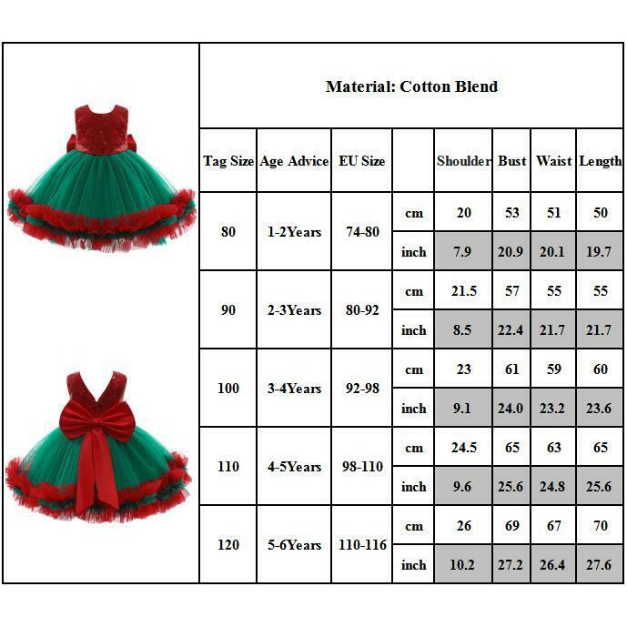 Đầm công chúa không tay hở lưng phối nơ phong cách giáng sinh cho bé gái