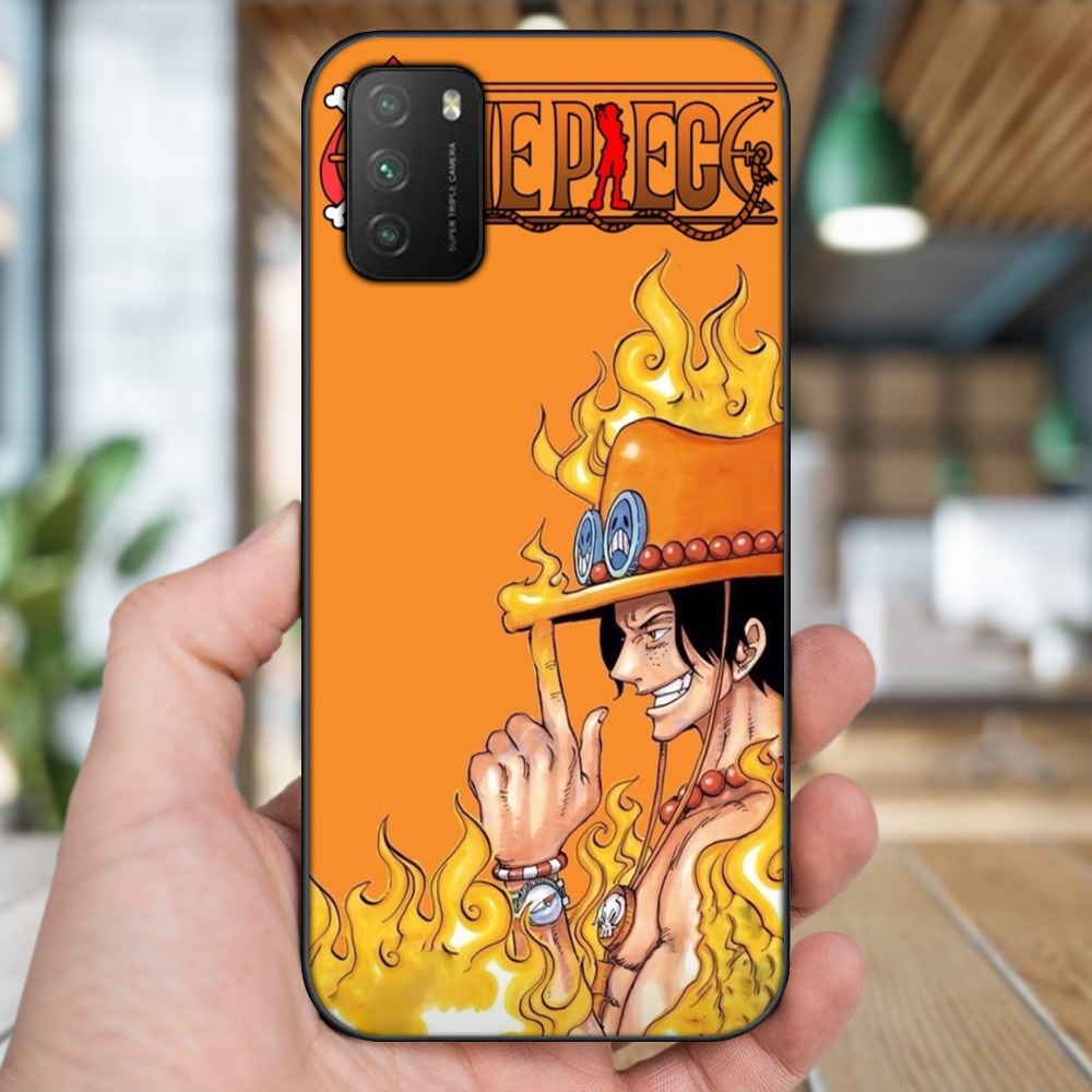 Ốp lưng Xiaomi Poco M3 viền đen in hình Ace One Piece