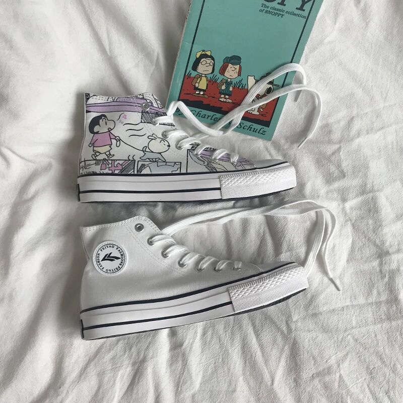 Giày Vải Canvas Cổ Cao Màu Sắc Thủ Công Chống Tia Cực Tím Phong Cách Hàn Quốc Thời Trang Mùa Thu 2021 Cho Nữ