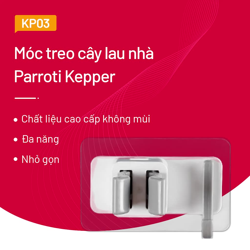 Móc treo cây lau nhà dán tường 2 trong 1 - Parroti Keeper KP03 | BigBuy360 - bigbuy360.vn