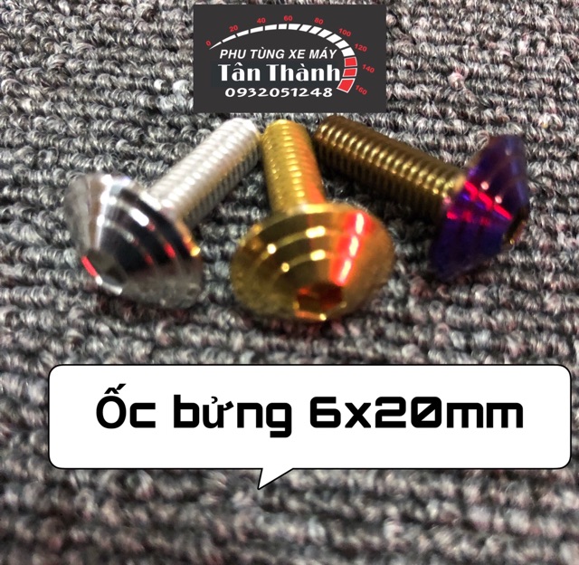 Ốc Thái bắt bửng dàn áo đầu dù 6x10mm, 6x15mm, 6x20mm