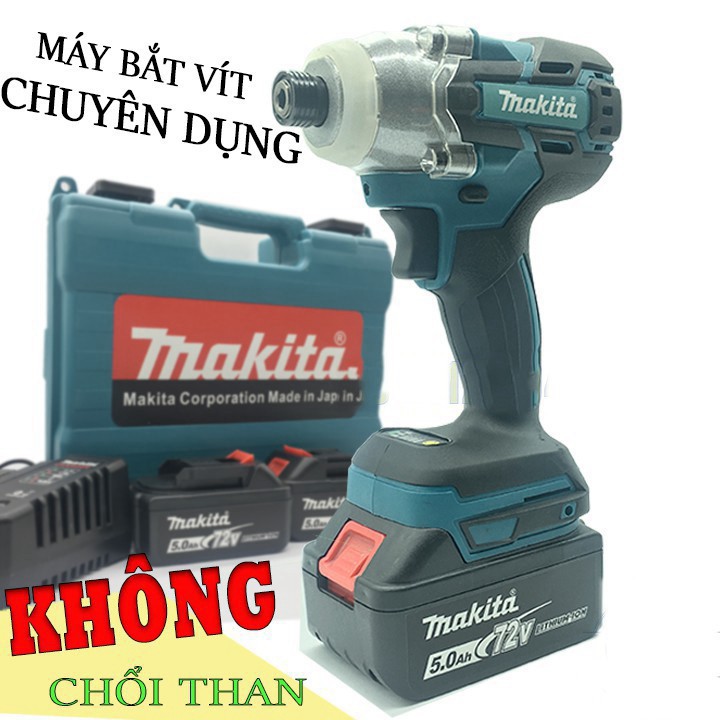 Máy bắn vít chuyên dụng Makita 72V không chổi than Pin 10 cell, lõi đồng 100% Kèm mũi vít .