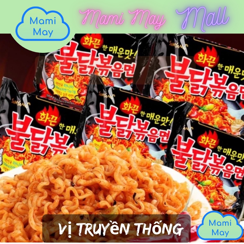 Mì cay Samyang, Mỳ gà cay Hàn Quốc vị truyền thống, phô mai, Carbonara, tương đen Chapagetti, shin ramyun