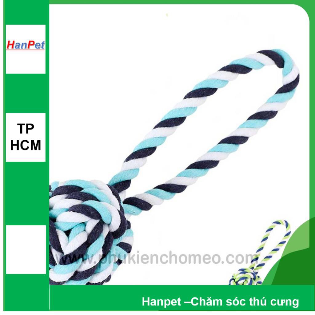 Hanpet.GV- 206- Bóng thừng tay cầm ngắn (- 4711516) đồ chơi chó mèo