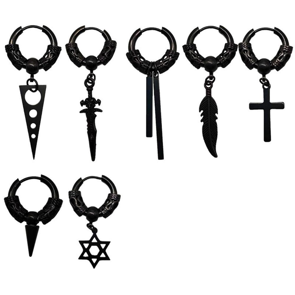 JARRED Bông Tai Hình Thánh Giá Bằng Thép Không Gỉ Màu Sắc Đơn Giản Phong Cách Hip Hop Cho Nữ