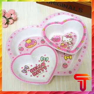ĐĨA ĂN DẶM HÌNH TRÁI TIM HELLO KITTY CHO BÉ YÊU T3B3