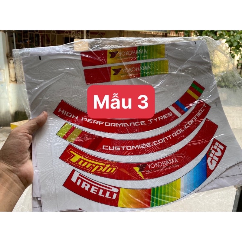 Tem dán vành bản to mẫu mới chống nước cực đẹp