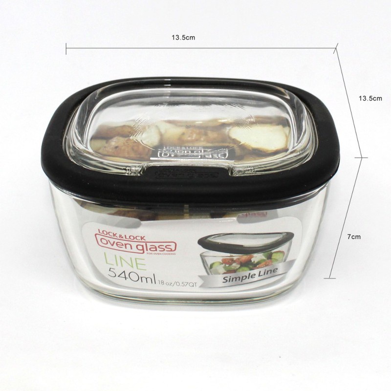 [HB gift] Hộp Thủy Tinh Vuông Lock&amp;Lock LLG951 540ml