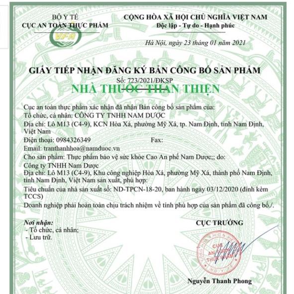 CAO AN PHẾ NAM DƯỢC – Hỗ trợ bổ phế, giảm đờm, giảm ho, giảm đau họng