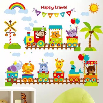 decal dán tường đoàn tàu happy travel cực đẹp. Khổ lớn