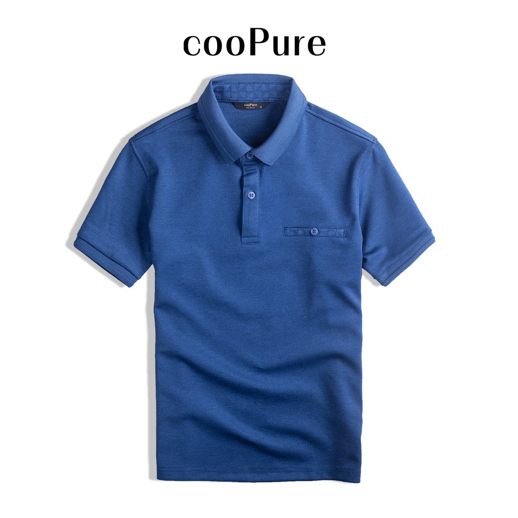 Áo thun nam có cổ cooPure 100% cotton thoáng mát, phối viền túi giả NO.2605 (5 màu)