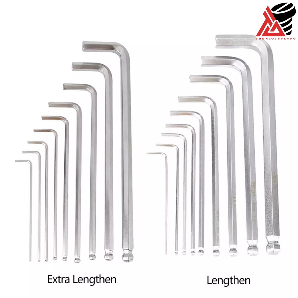 Khóa lục giác nhiều kích thước, lục lăng thép đầu bi