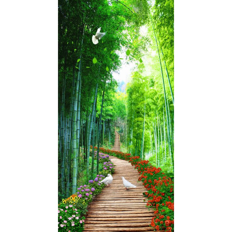Tranh dán tường khổ dọc HD Cảnh đẹp rừng trúc HZTU-Vol 2   kim sa