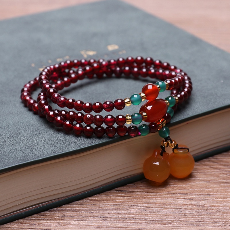 [Hàng Mới Về] Vòng Đeo Tay Ba Vòng Phong Cách Retro Đơn Giản Mặt Quả Táo