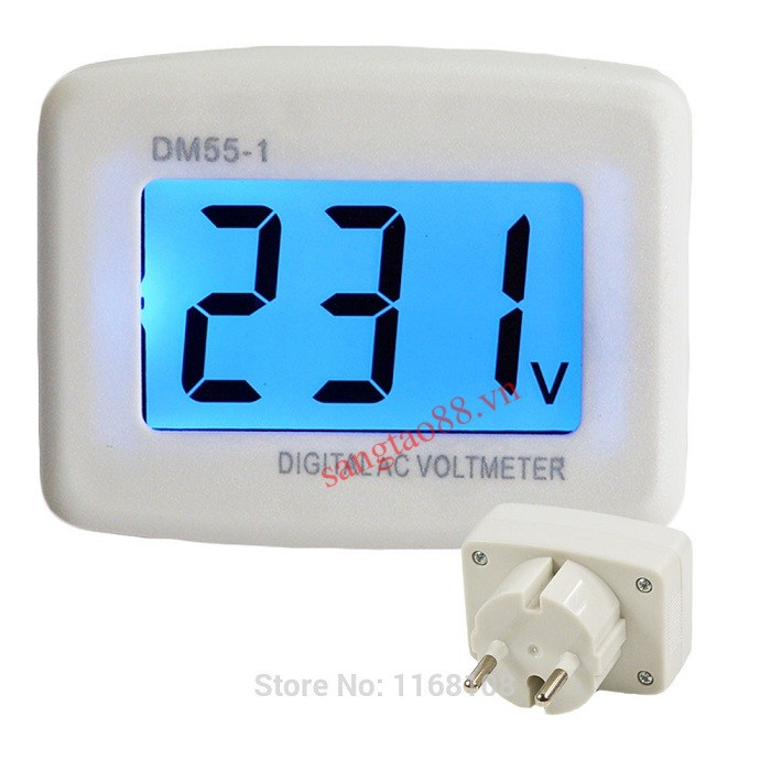 Thiết bị điện_ Đồng hồ đo điện áp thiết kế nhỏ gọn,màn hình LCD phát sáng