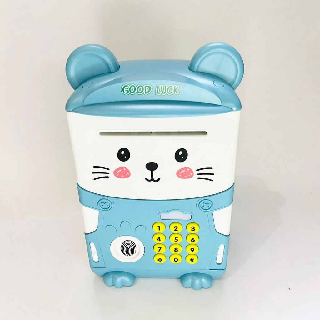 Két sắt mini GOOD LUCK khóa vân tay hình mèo cho bé - két tiết kiệm tiền có nhạc mật mã an toàn