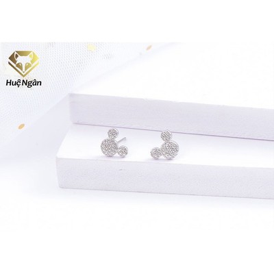 Bông tai bạc Ý 925 Huệ Ngân -Chuột Mickey SE10