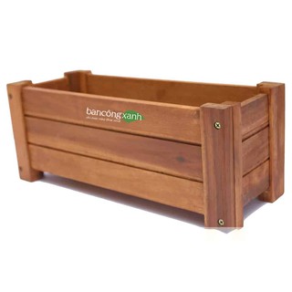 Chậu gỗ chữ nhật trồng cây, trồng rau, trồng hoa cao cấp - ban công xanh