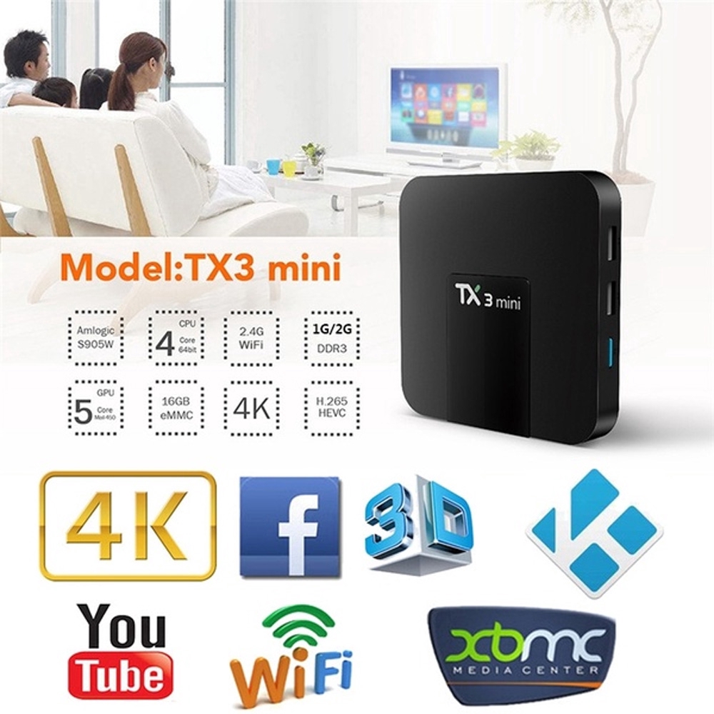 Bộ Tv Box Satxtrem Tx3 Android 8 1 H2.65 Iptv 4k Chất Lượng Cao Kèm Phụ Kiện