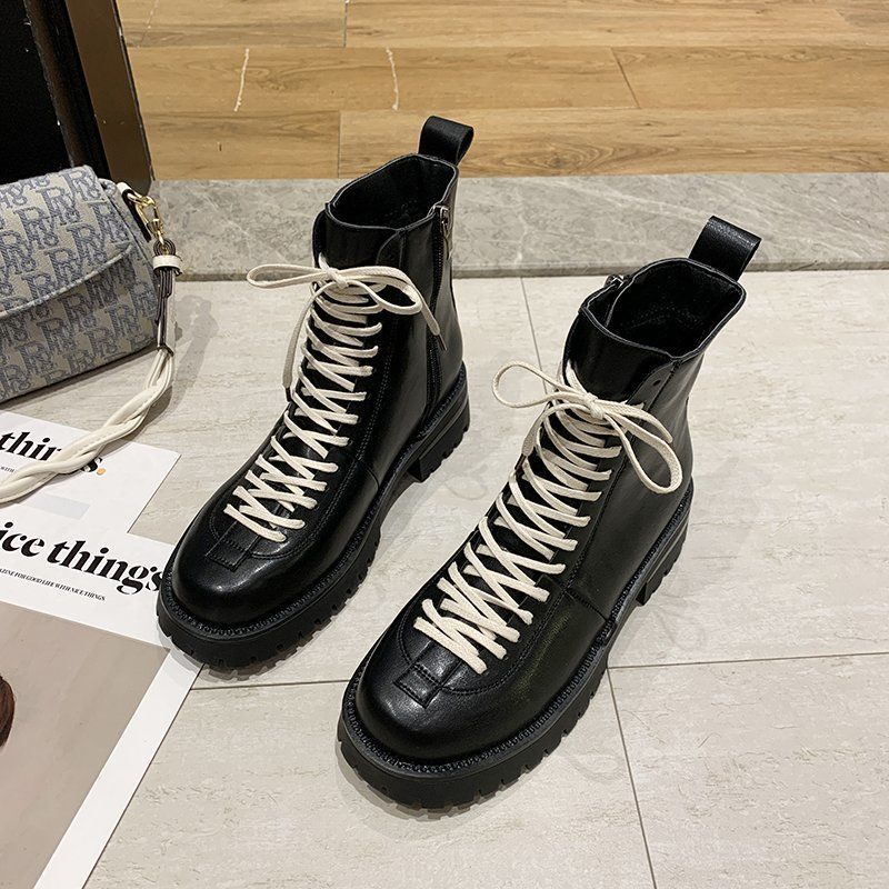 Giày Bốt Martin Cổ Thấp Phong Cách Anh Quốc Thời Trang Thu Đông Cá Tính