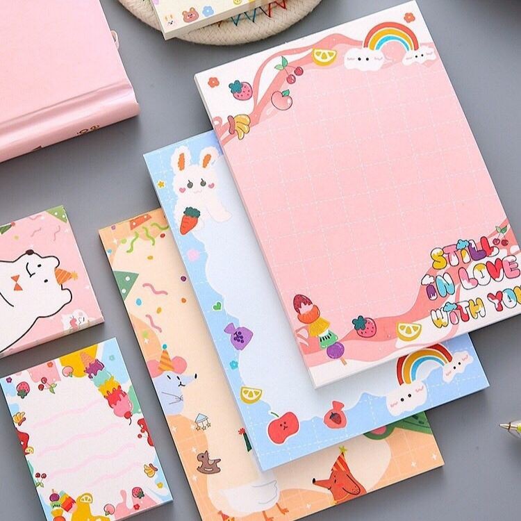 Tập 100 tờ giấy nhớ nhiều màu cute, giấy note cute ghi chú dễ thương cắt dán được SEP38